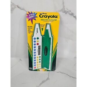 Vintage Crayola Pencil Box Calculator Green Crayon Case Advanced Concepts‎ C400
